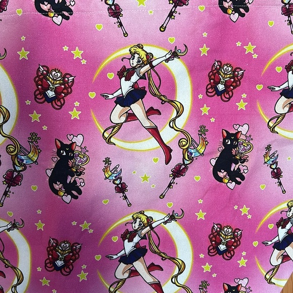 Sailor Moon Pink Tote Bag – Luna Cat Print  Kawaii Anime Purse Y2K giirlhoodcore - Picture 4 of 5